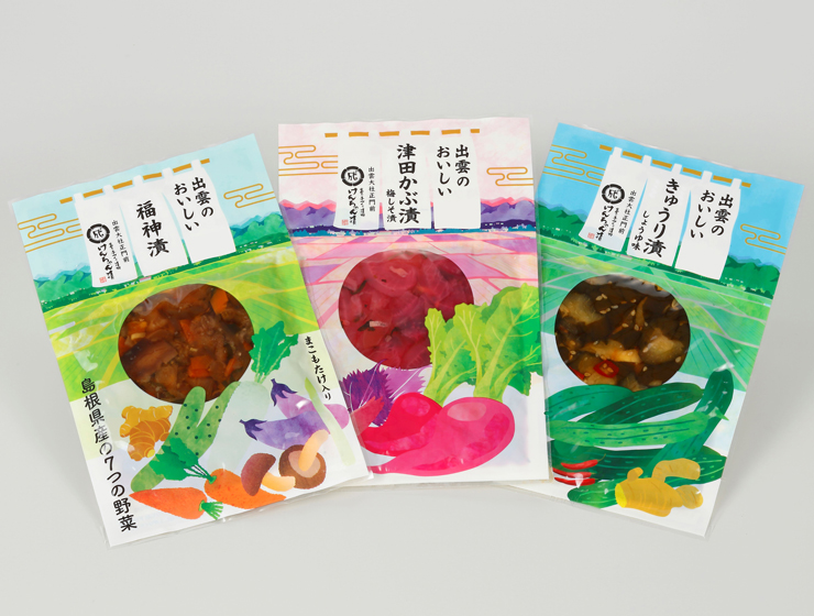 出雲のおいしい古漬詰合せ(専用箱に詰めた状態)